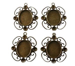 Antique brass cameo