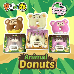 Puni Maru Animal Donut Jumbo Squishy, Cheeki,Cheeka & Yummibear.